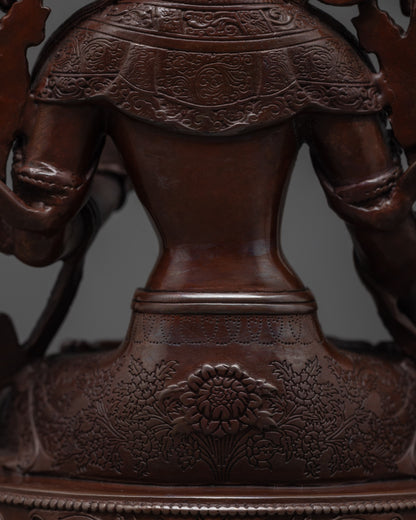 Precision-Crafted White Tara Statue | Oxidized Copper Elegance