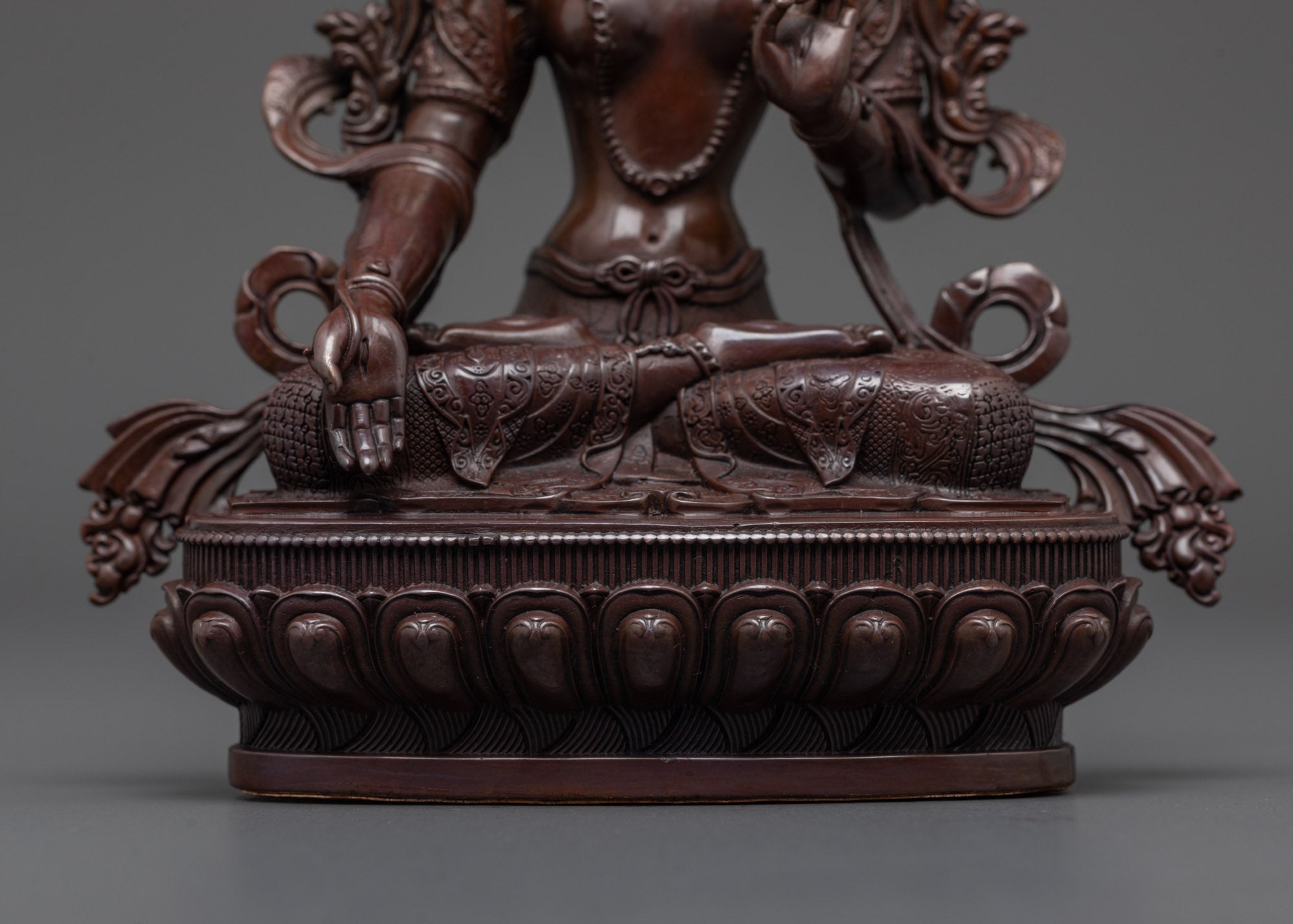 Precision-Crafted White Tara Statue | Oxidized Copper Elegance