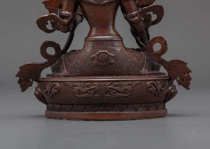 Precision-Crafted White Tara Statue | Oxidized Copper Elegance