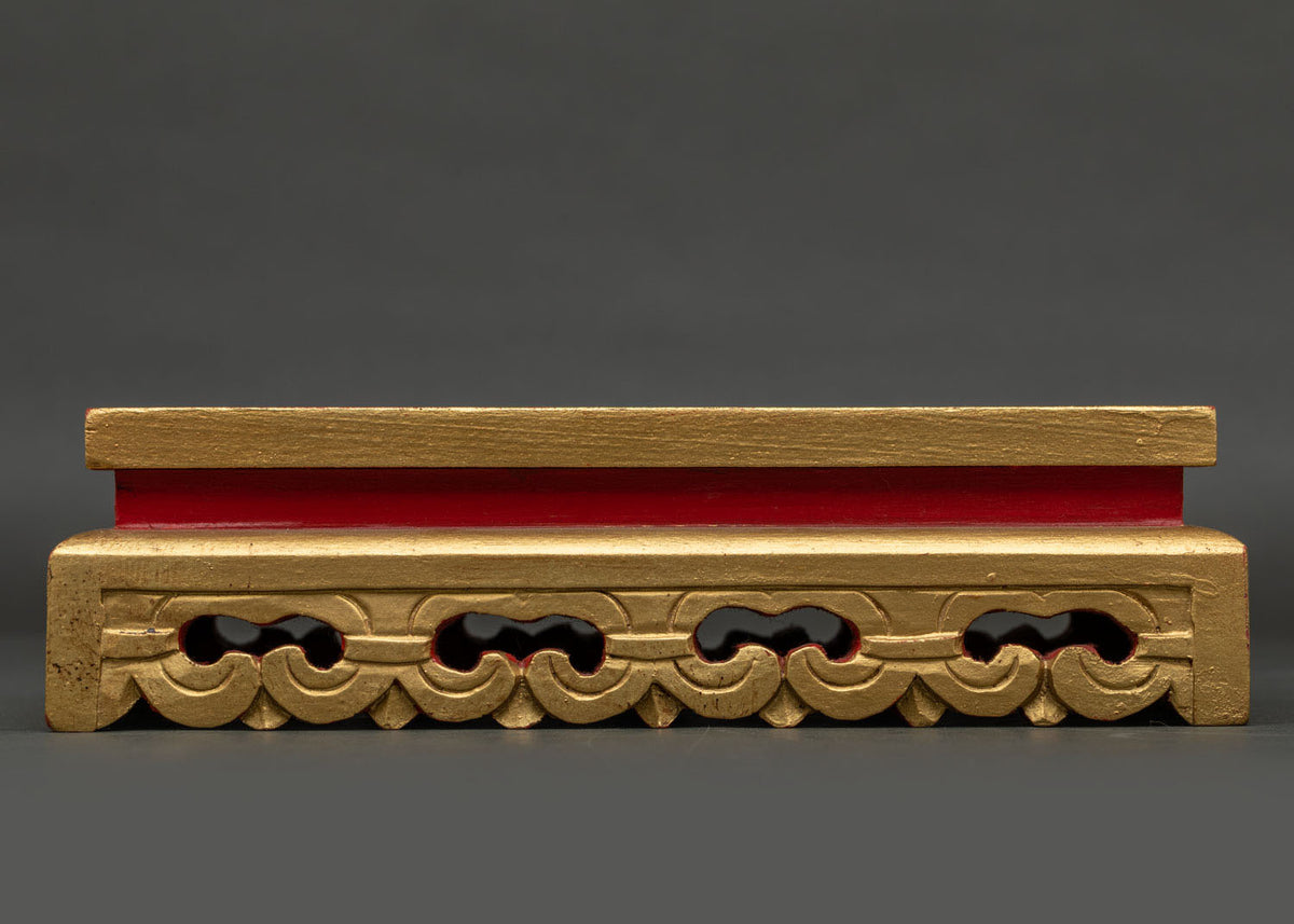 Wooden statue base 14cm high 24cm wide for Buddhist statues up to 8 inches
