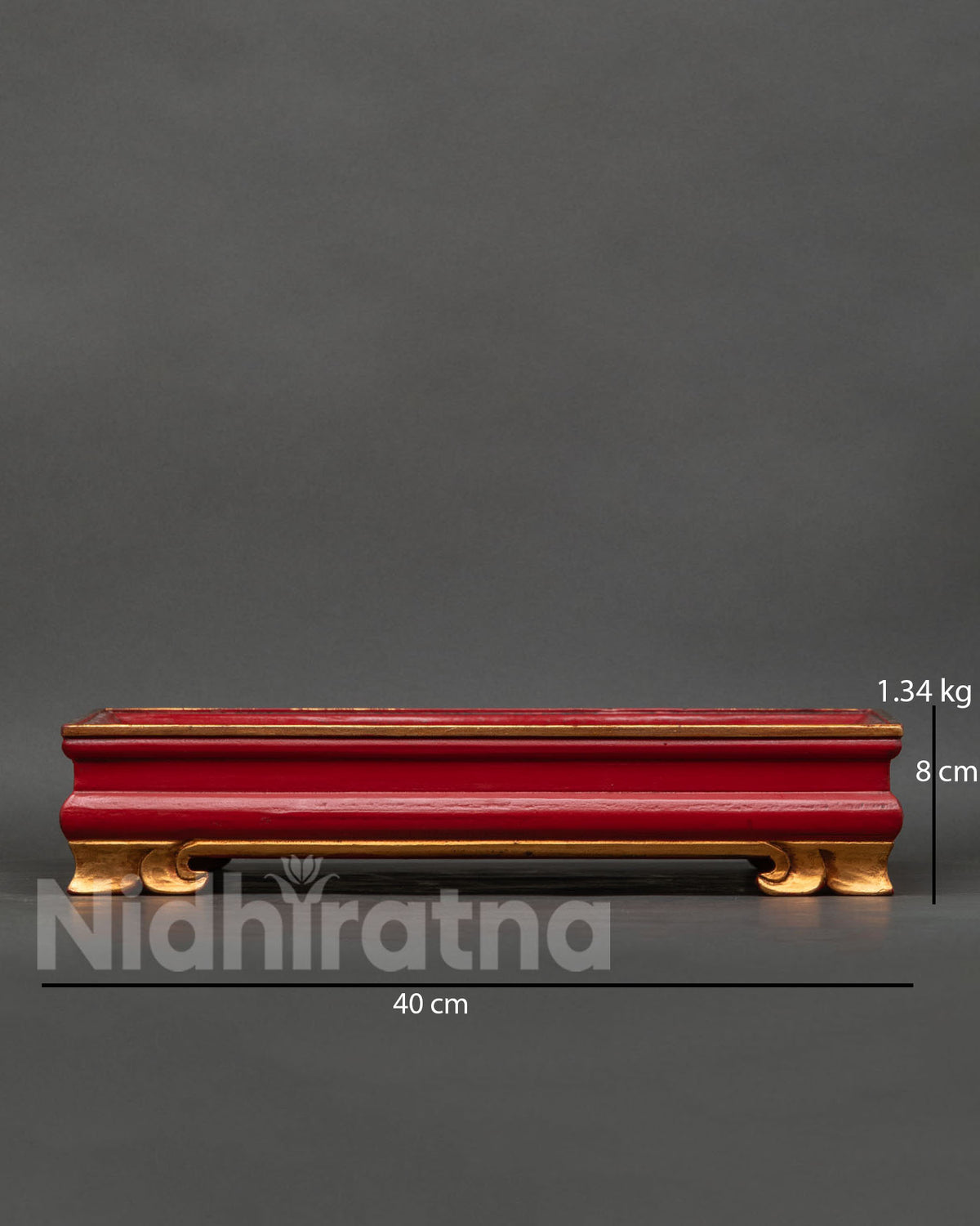 Wooden tray made from solid wood with acrylic Dharma Chakra design.
