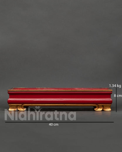 Wooden tray made from solid wood with acrylic Dharma Chakra design.