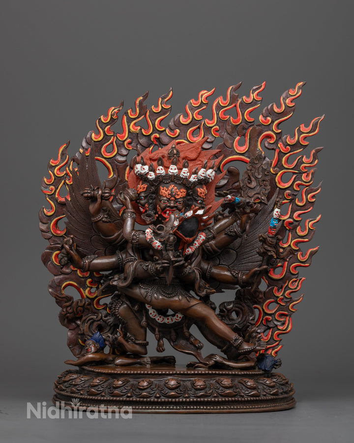 yab yum form of oxidized colorful vajrakilaya statue