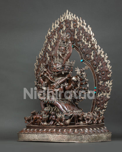 Yamantaka Yab-Yum Buddhist sculpture left side view