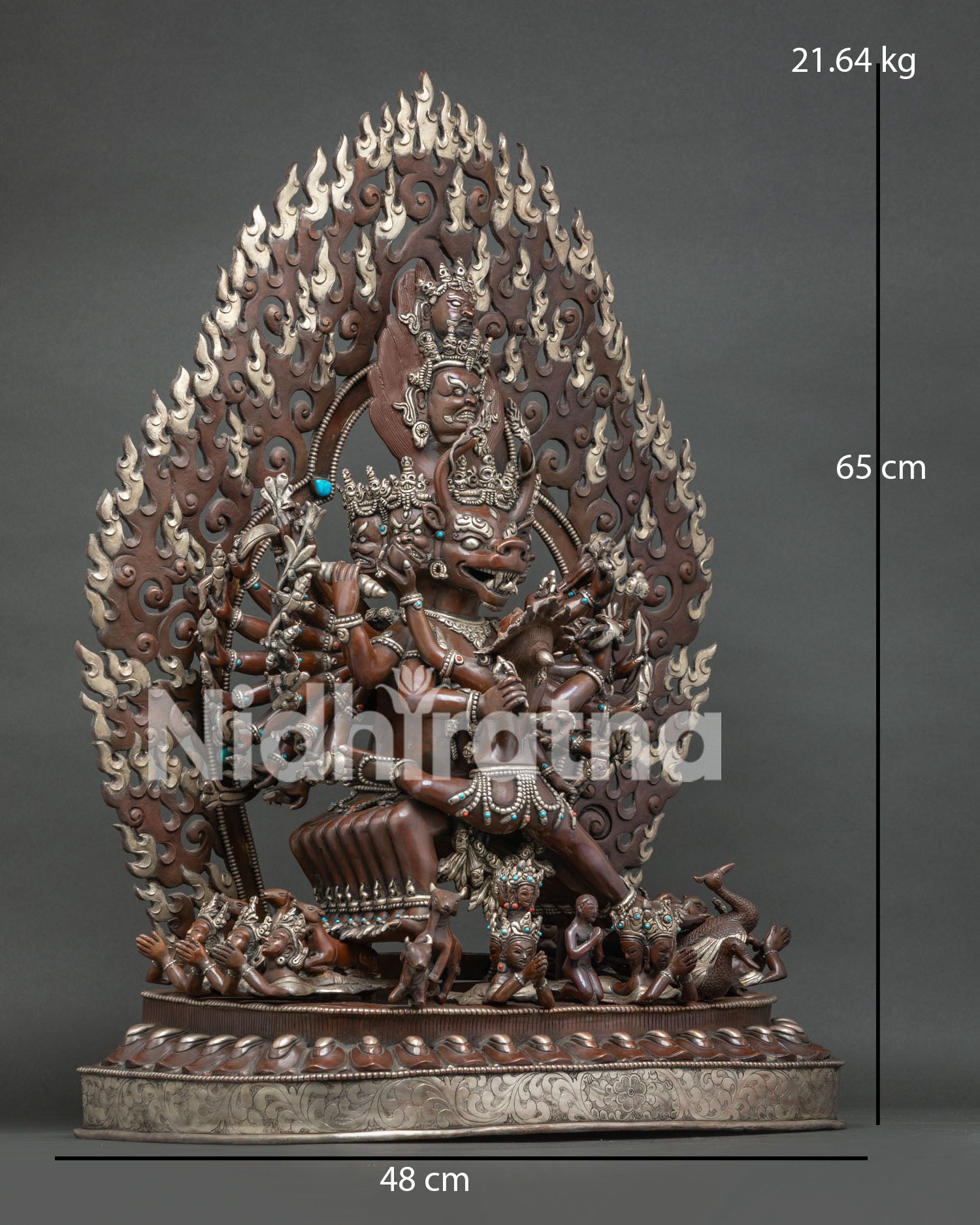 Yamantaka Yab-Yum Buddhist sculpture right side view
