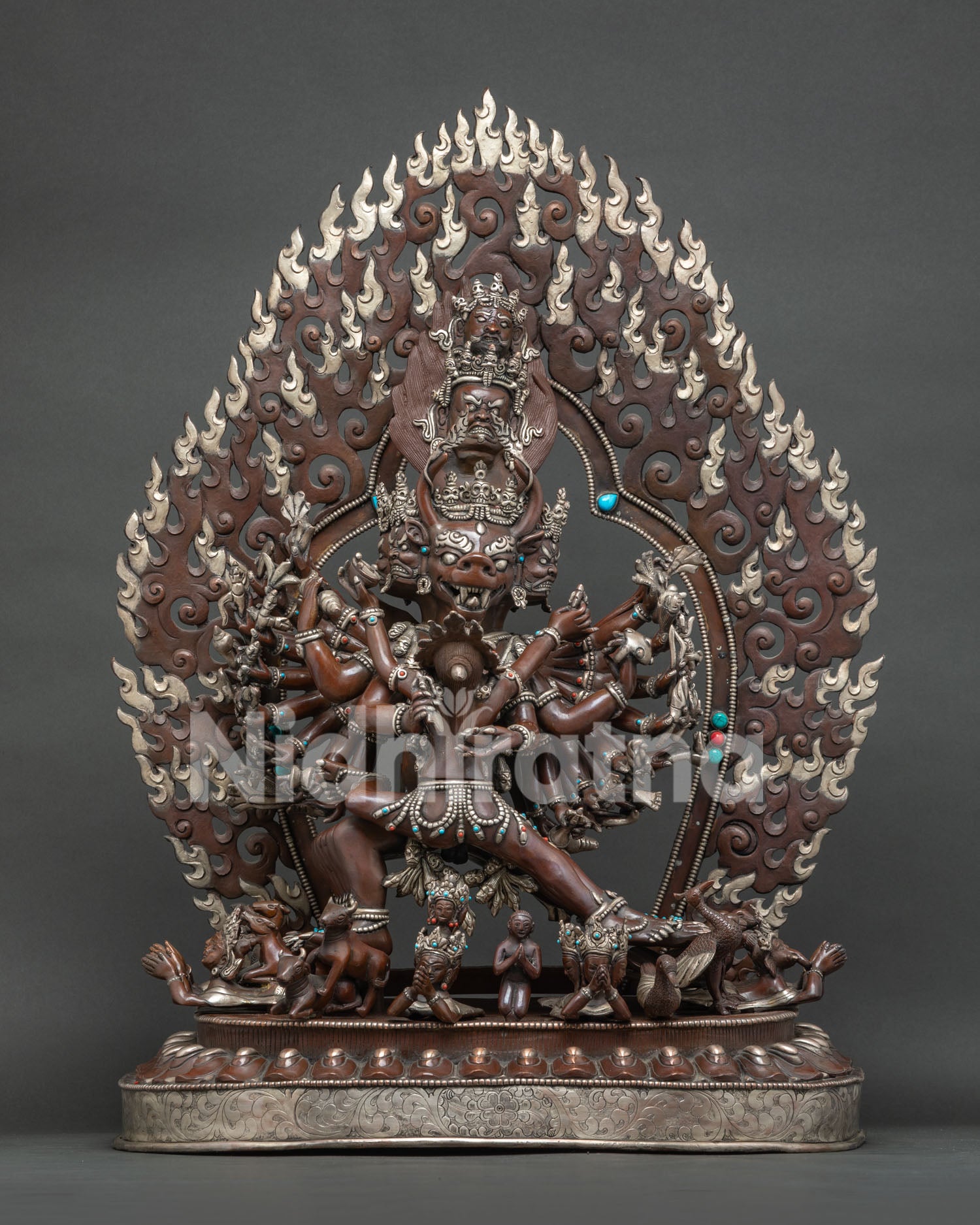 Yamantaka Yab-Yum Buddhist statue front view handcrafted in Nepal