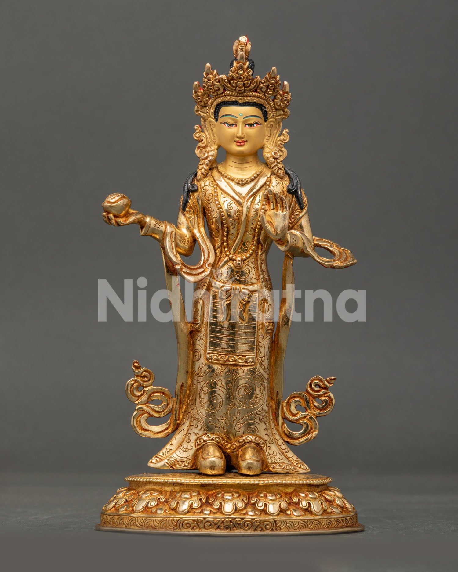 Yeshe Tsogyal statue in Elegant Himalayan Buddhist Attire