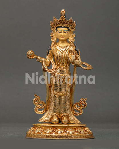 Yeshe Tsogyal statue in Elegant Himalayan Buddhist Attire