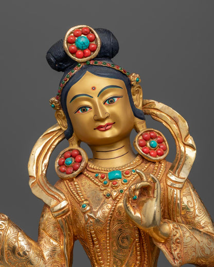 Guru Rinpoche with Yeshe Tsogyal and Mandarava Statue